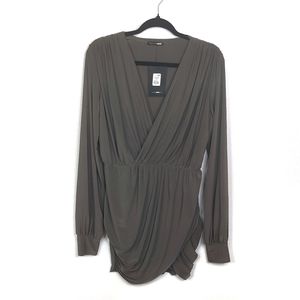 Fashion Nova Arlo Ruched Mini Dress in Brown NWT